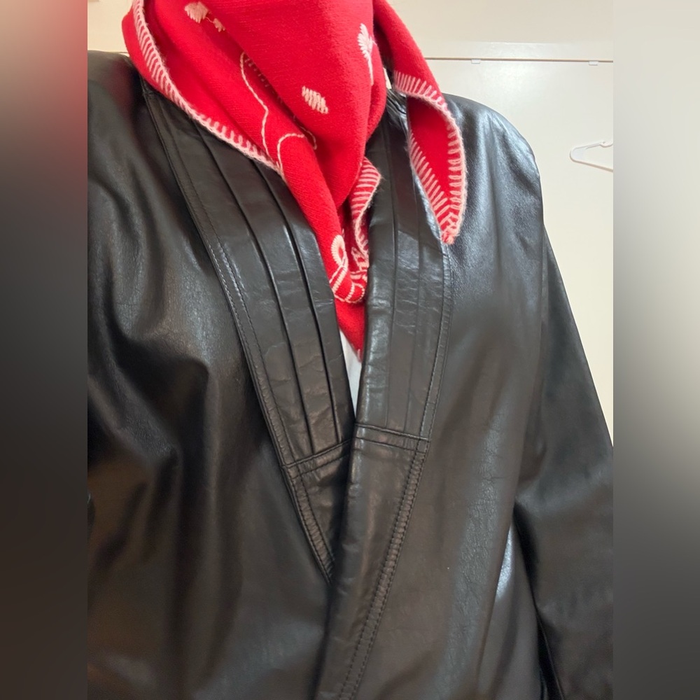 Black Genunie Leather Women's Coat